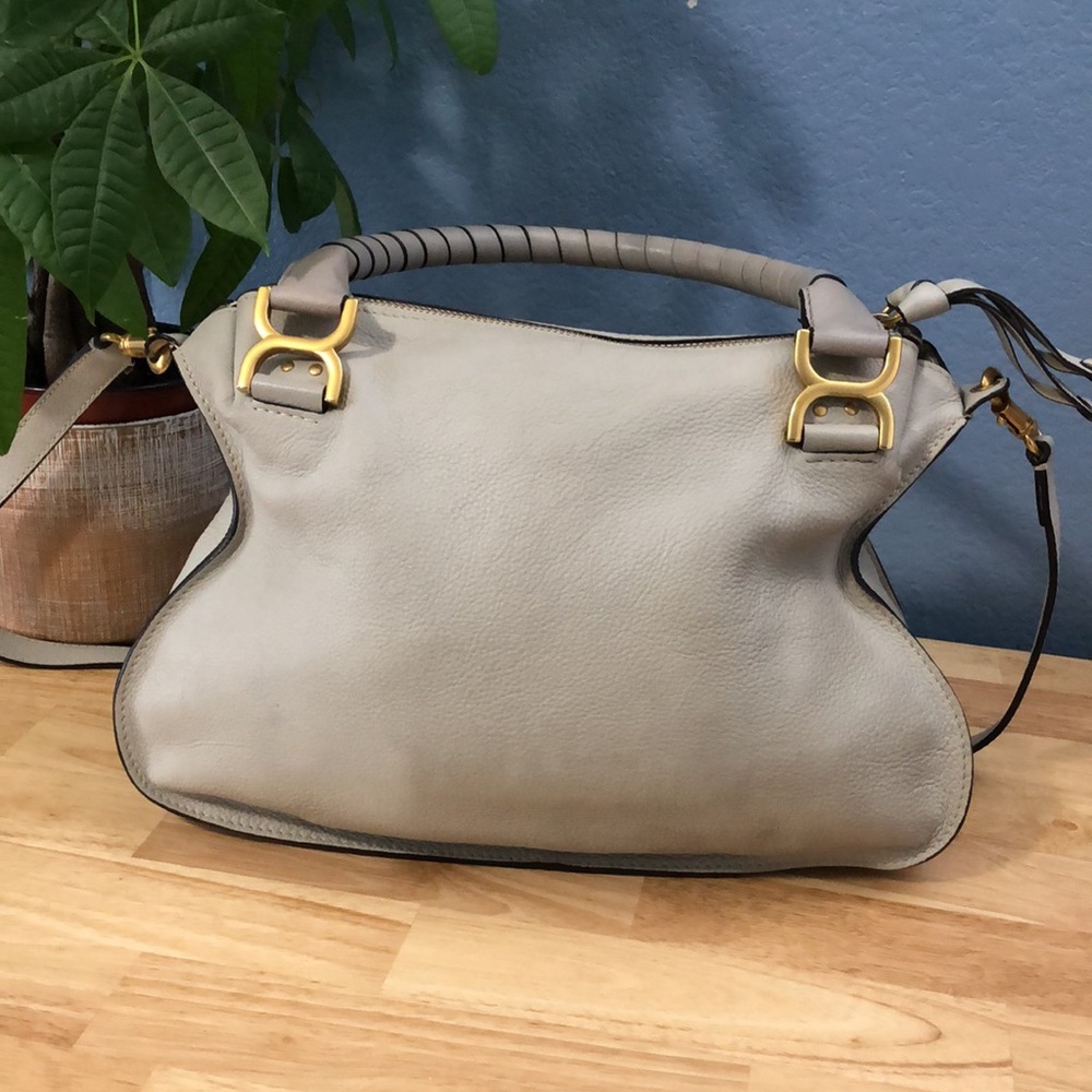 Chloe Marcie Medium Satchel Bag in Cashmere Grey - Picture 5 of 15